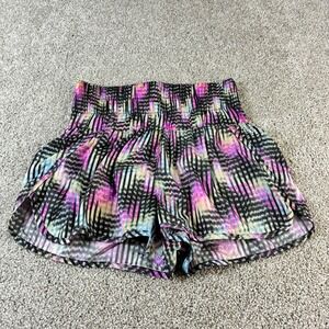 FP‎ Movement Free People Shorts S Black Pink Purple Abstract Print High Rise